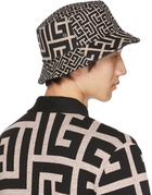 Balmain Off-White & Black Reversible Cotton Bucket Hat