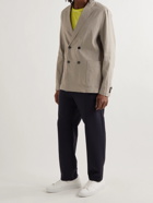 Theory - Clinton Unstructured Double-Breasted Stretch Linen-Blend Blazer - Neutrals