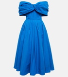 Alexander McQueen - Off-shoulder cotton poplin midi dress