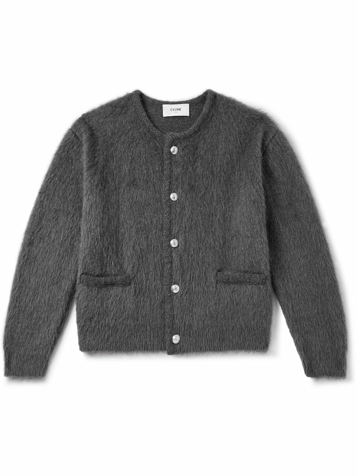 CELINE - Brushed Mohair-Blend Cardigan - Gray Celine