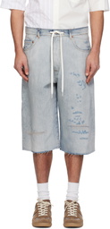 MM6 Maison Margiela Blue Drawstring Denim Shorts