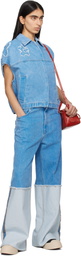 Marni Blue Dilies Patch Denim Vest