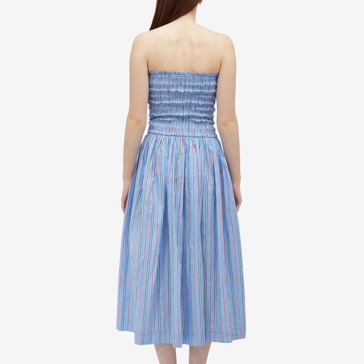 Damson Madder Women's Mia Midi Dress in Blue Damson Madder