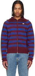 Wales Bonner Burgundy 'The Music Knit' Hoodie