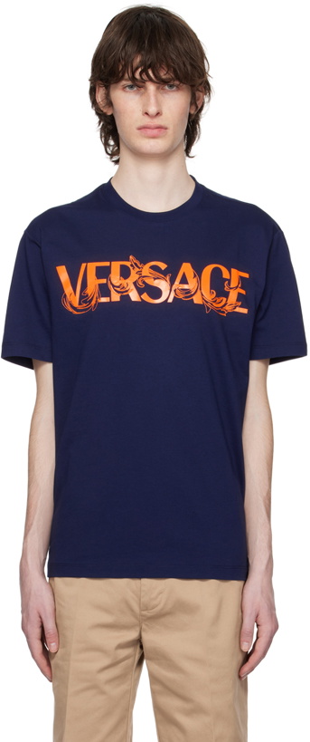 Photo: Versace Navy Barocco T-Shirt