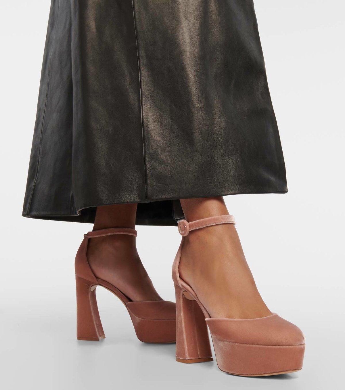 Gianvito Rossi Holly D'Orsay velvet platform pumps Gianvito Rossi