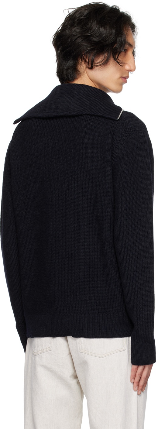 Róhe Navy Half-Zip Sweater