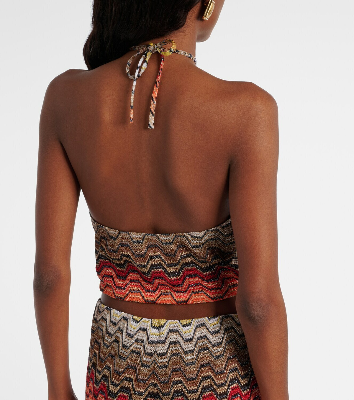 Missoni Wave halterneck lamé top