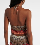 Missoni Wave halterneck lamé top