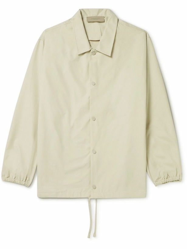 Photo: FEAR OF GOD ESSENTIALS - Logo-Flocked Cotton-Blend Coach Jacket - Neutrals