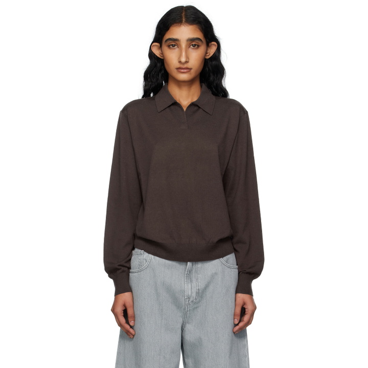 Photo: 6397 Brown Long Sleeve Polo