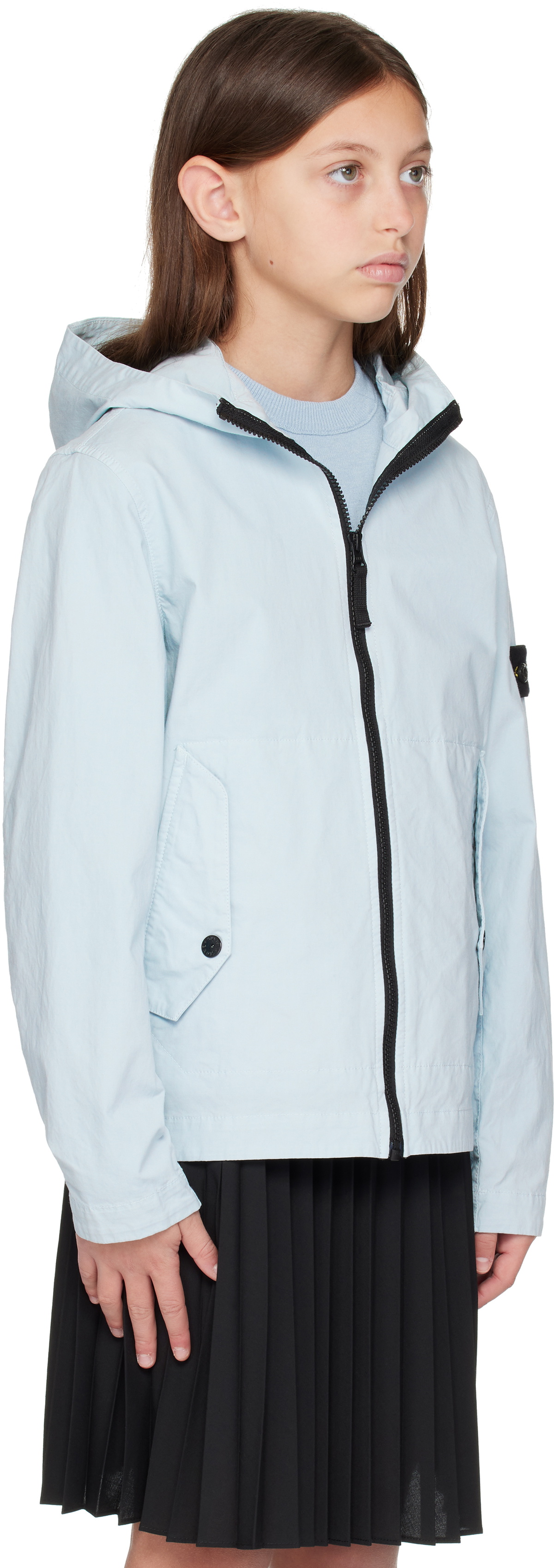 Stone Island Junior Kids Blue Stretch Cotton Jacket
