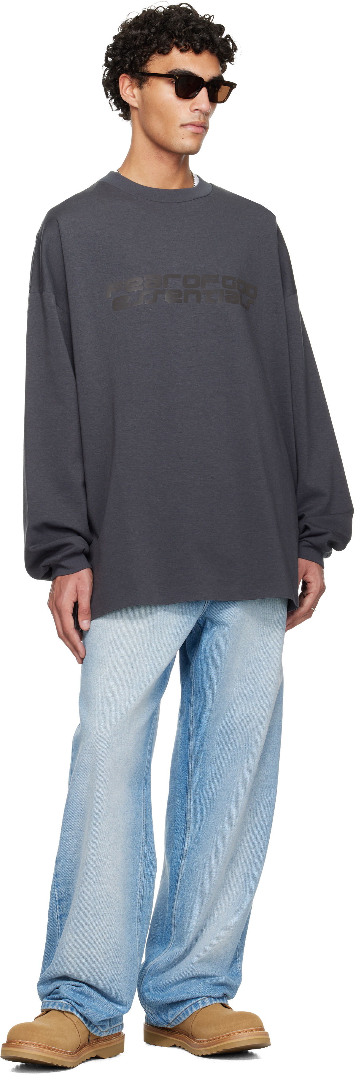 Fear of God ESSENTIALS Gray Holiday 90s Long Sleeve T-shirt