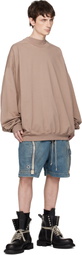 Rick Owens DRKSHDW Taupe Temple Hun Crewneck Sweatshirt