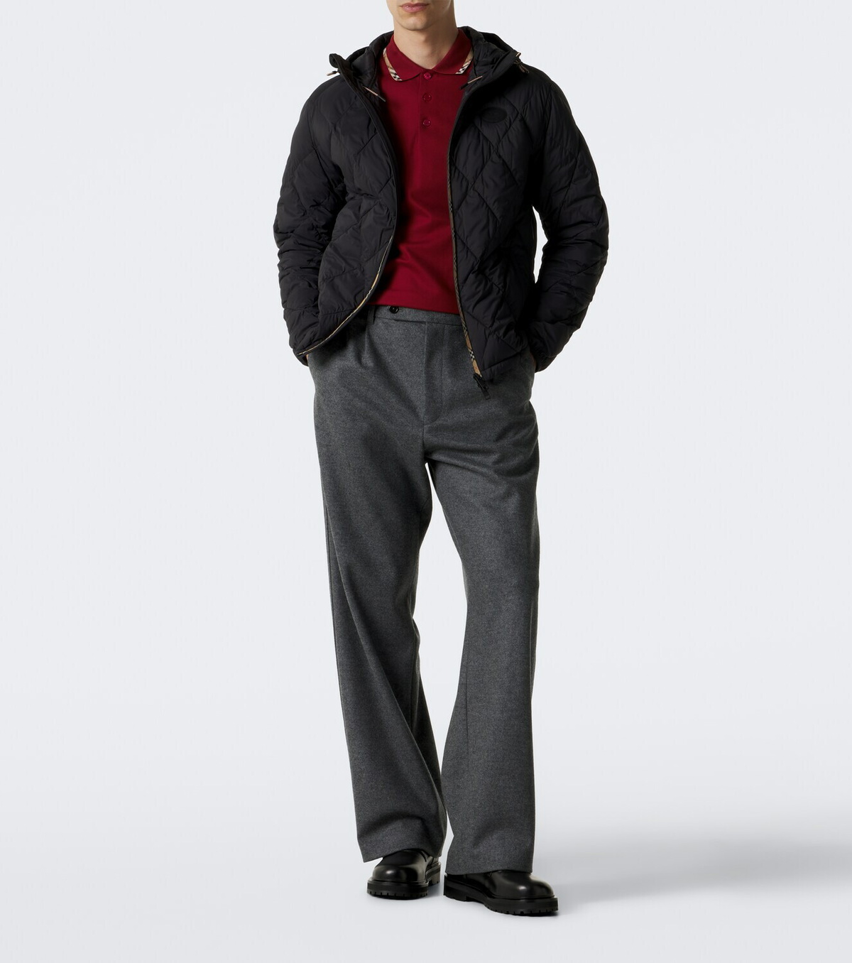 Burberry Burberry Check hooded quilted jacket