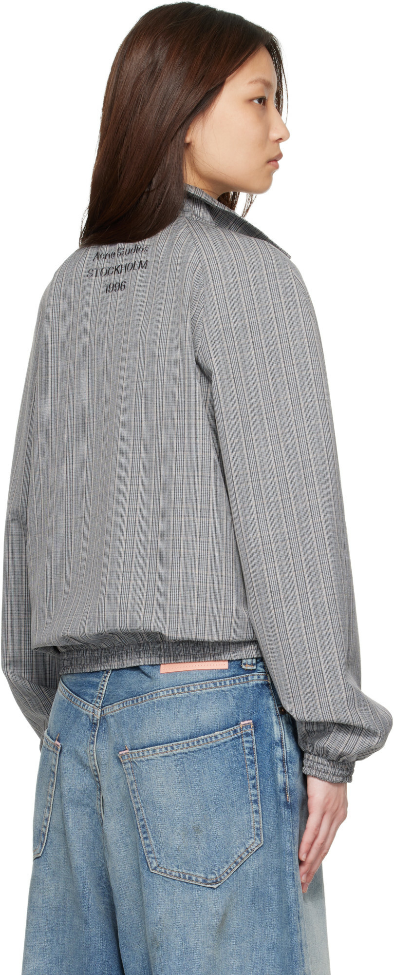 Acne Studios Gray Technical Check Jacket