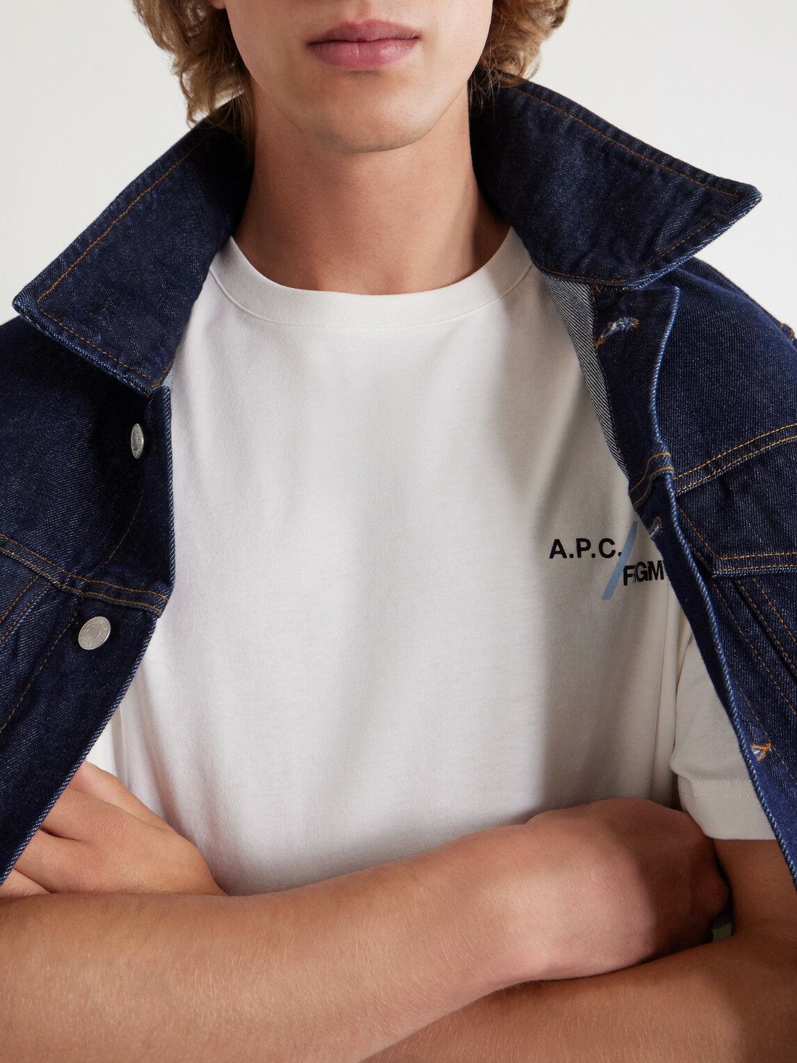 A.P.C. - Fragment Logo-Print Cotton-Jersey T-Shirt - White