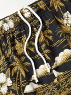 Go Barefoot - Cruizing Surfer Straight-Leg Printed Cotton Shorts - Black