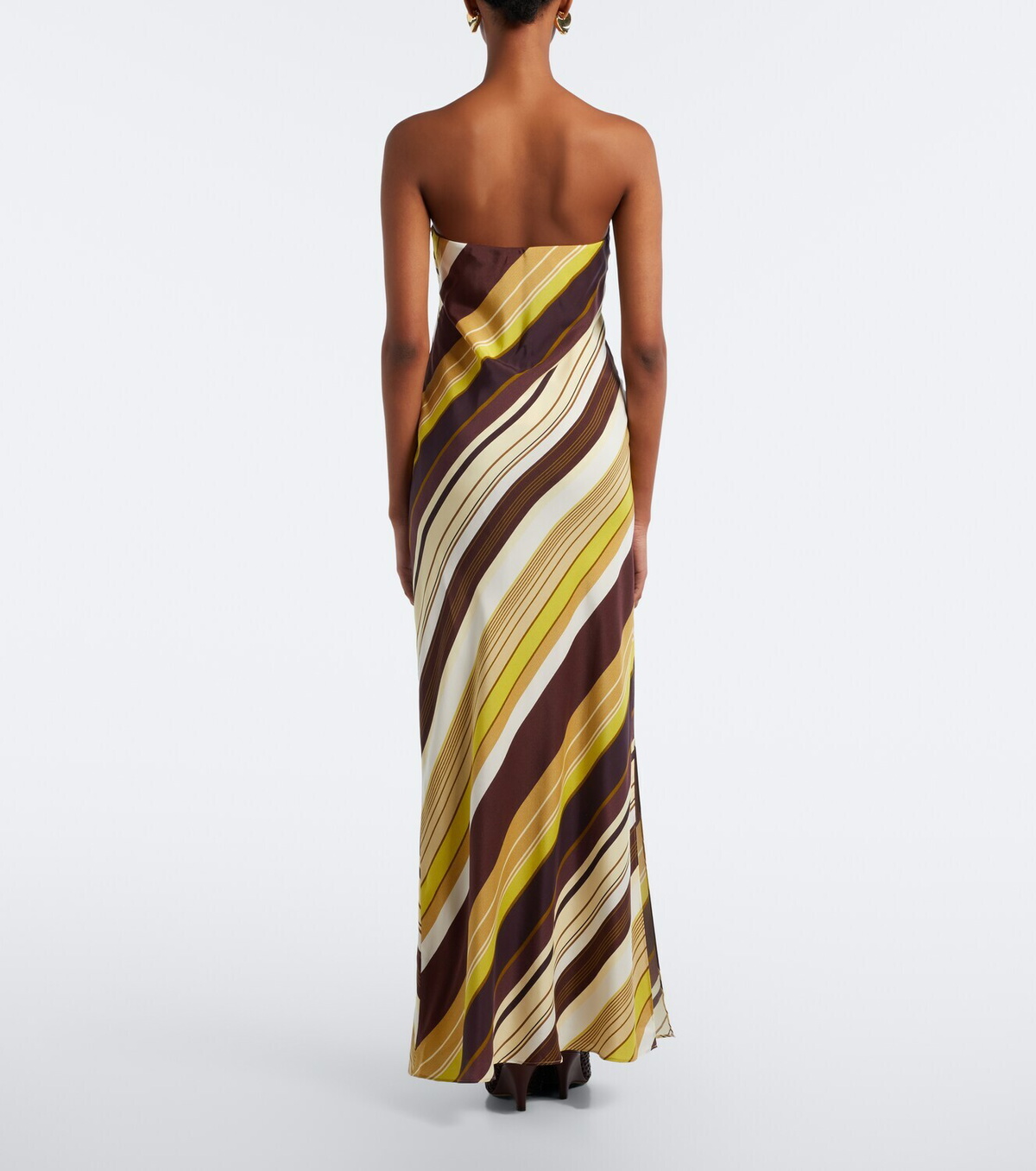 SIR Striped silk maxi dress
