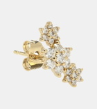 Maria Tash Three Flower Garland 14kt gold single earring with diamonds