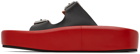 MM6 Maison Margiela Black & Red Sunken Buckle Sandals