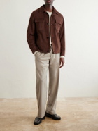 Lardini - Straight-Leg Stretch-Wool Flannel Trousers - Neutrals