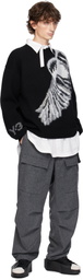 Y-3 Black Graphic Knit Sweater