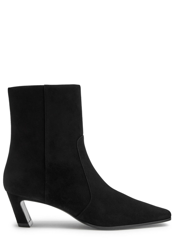 Photo: Stuart Weitzman Stassi 50 Suede Ankle Boots Black
