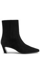 Stuart Weitzman Stassi 50 Suede Ankle Boots Black