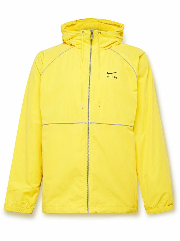 Photo: Nike - Sportswear Logo-Print Shell Hooded Jacket - Yellow