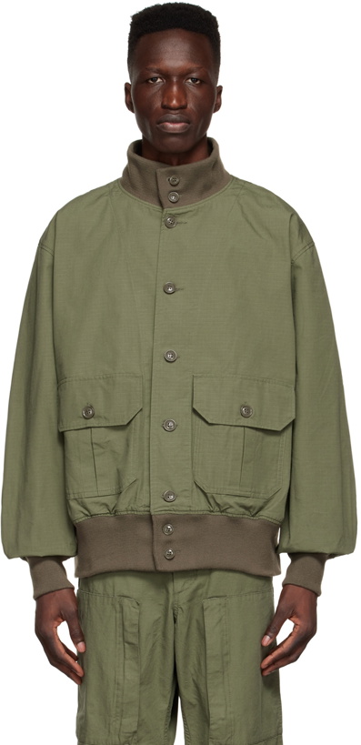 Photo: Engineered Garments Green Cotton Bomber Jacket