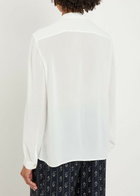 Tory Burch Bow Semi-sheer Georgette Blouse Cream