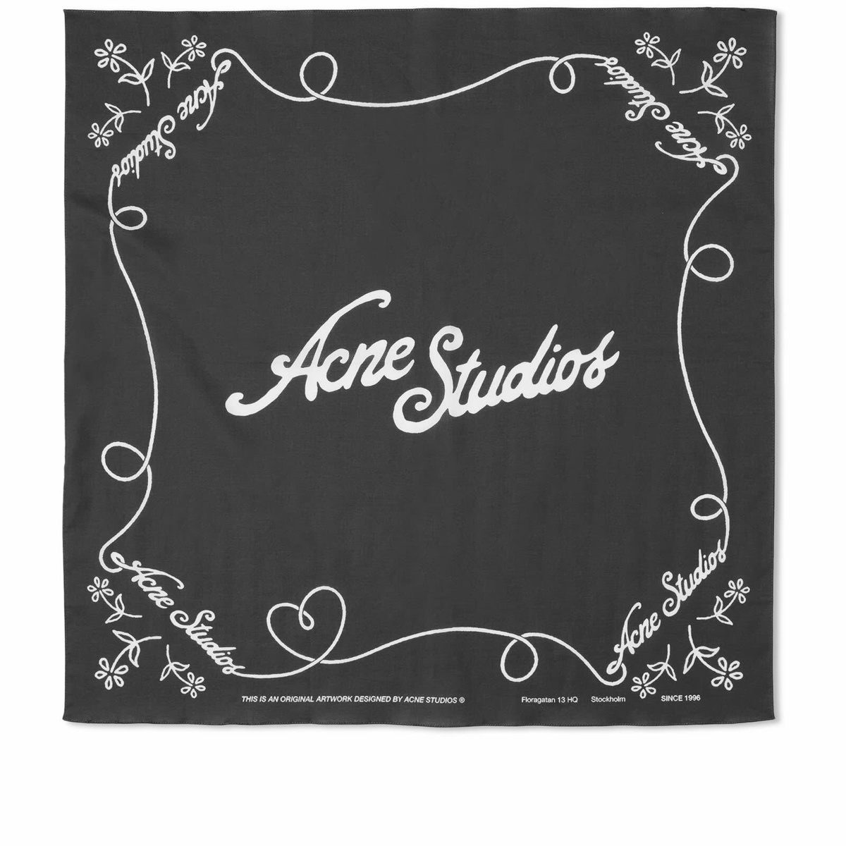Photo: Acne Studios Women's Logo Bandana in Black/White