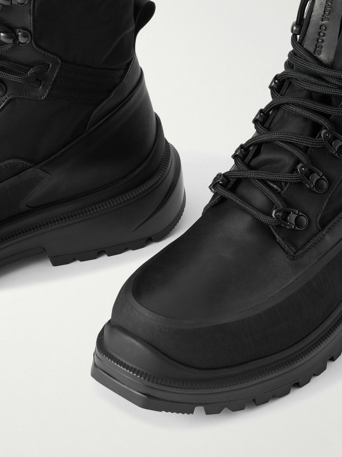 Canada Goose - Keystone Rubber-Trimmed Leather and Twill Boots - Black