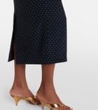 Alessandra Rich Polka-dot peplum silk midi dress