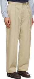 nanamica Khaki Double Pleated Chino Trousers