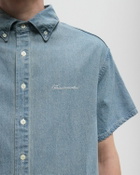 Thisisneverthat Washed Denim S/S Shirt Blue Mens Shortsleefe