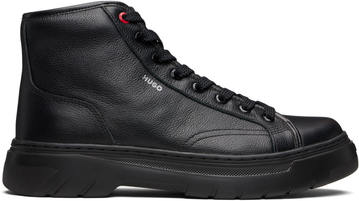 Photo: Hugo Black High-Top Grained Leather Boots