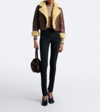 Acne Studios Shearling-trimmed leather biker jacket