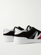 Moncler - Monaco M Leather-Trimmed Suede Sneakers - Black