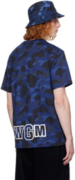 BAPE Blue Color Camo Shark T-Shirt