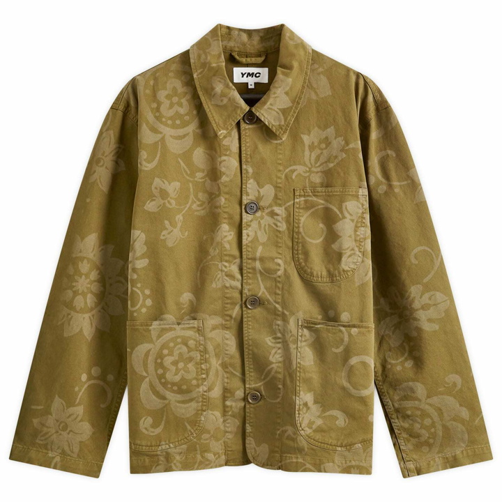 Photo: YMC Men's Labour Chore Jacket in Olive Floral