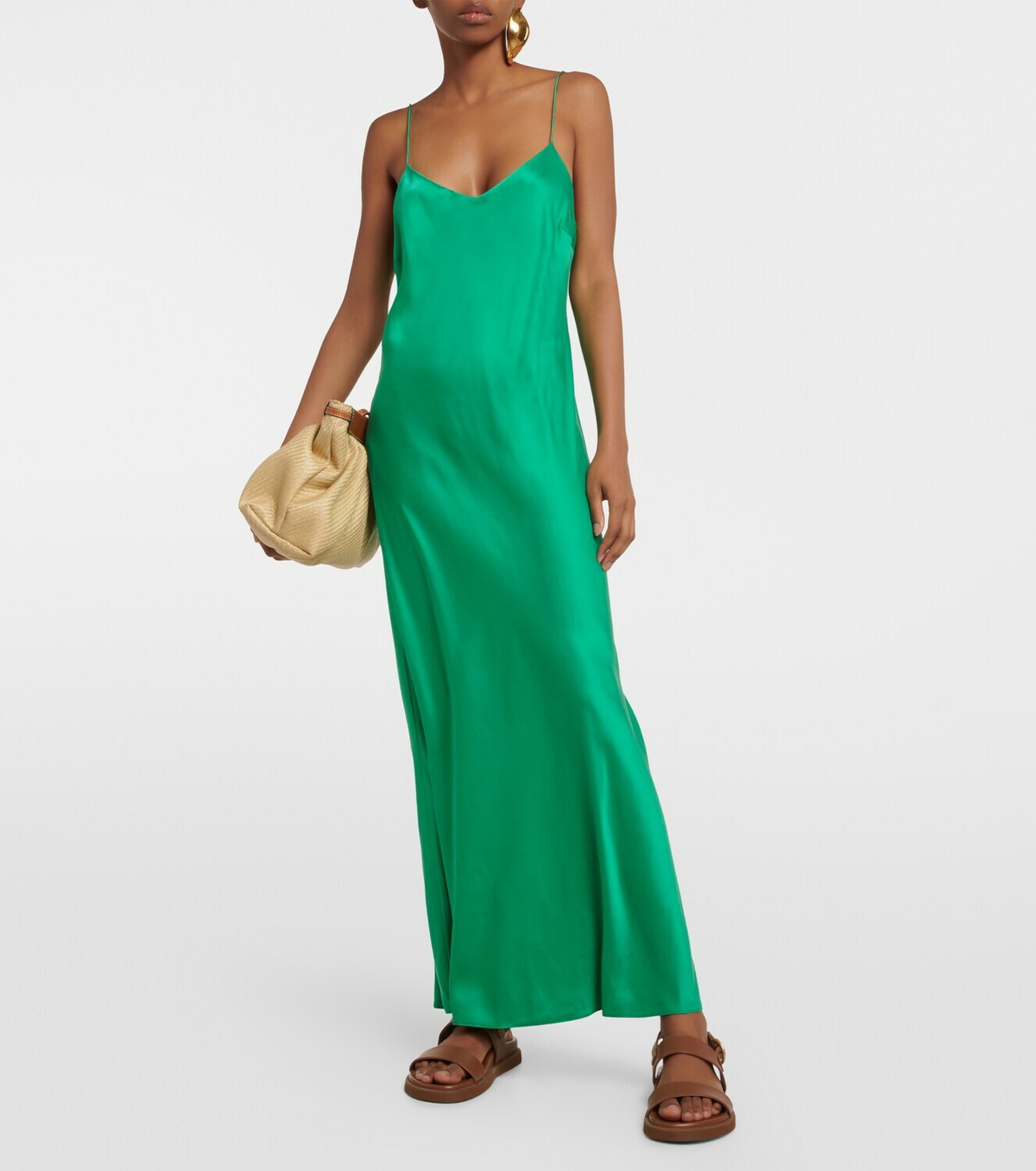 Asceno - Lyon silk satin slip dress ASCENO