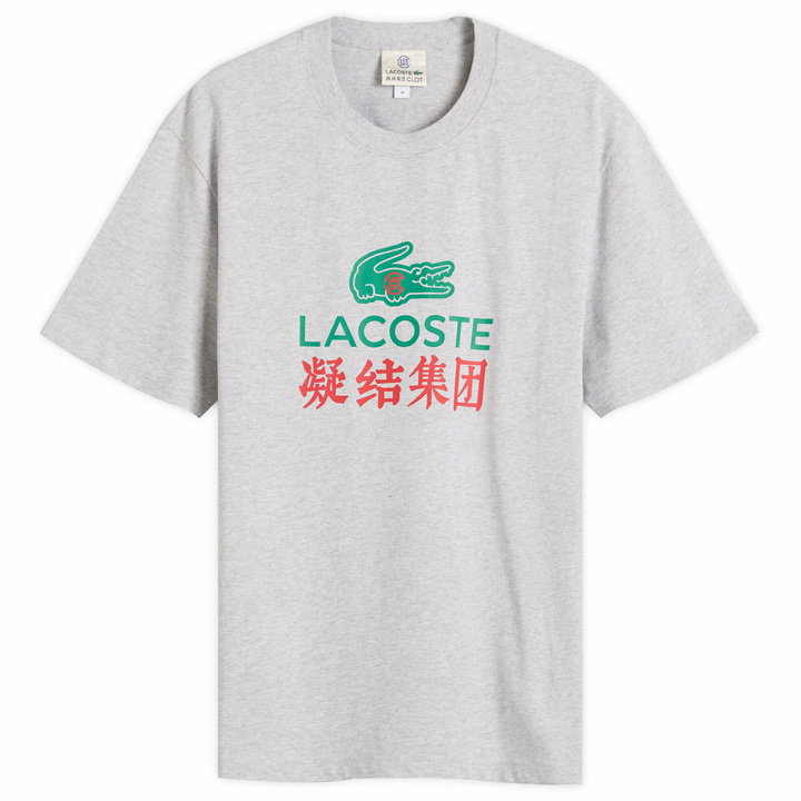 Photo: Lacoste Men's x CLOT T-Shirt in Silver Marl