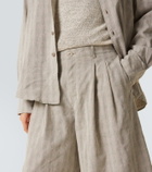Our Legacy Split striped cotton and linen-blend capri pants
