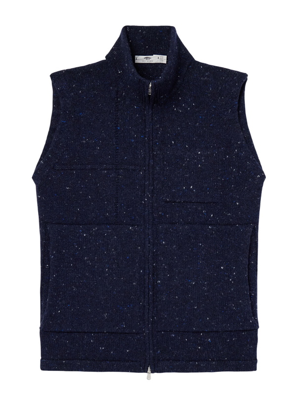 Photo: Inis Meáin - Lifeline Wool and Cashmere-Blend Gilet - Blue