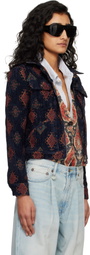 R13 Navy Relaxed Trucker Jacket