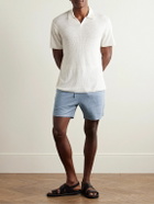 Onia - Slim-Fit Straight-Leg Linen and TENCEL™ Lyocell-Blend Drawstring Shorts - Blue