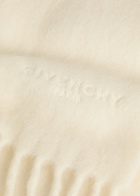 Givenchy Logo-embroidered Fringed Alpaca-blend Scarf - Ivory - One Size