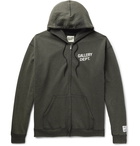 Gallery Dept. - Logo-Print Fleece-Back Cotton-Blend Jersey Zip-Up Hoodie - Green